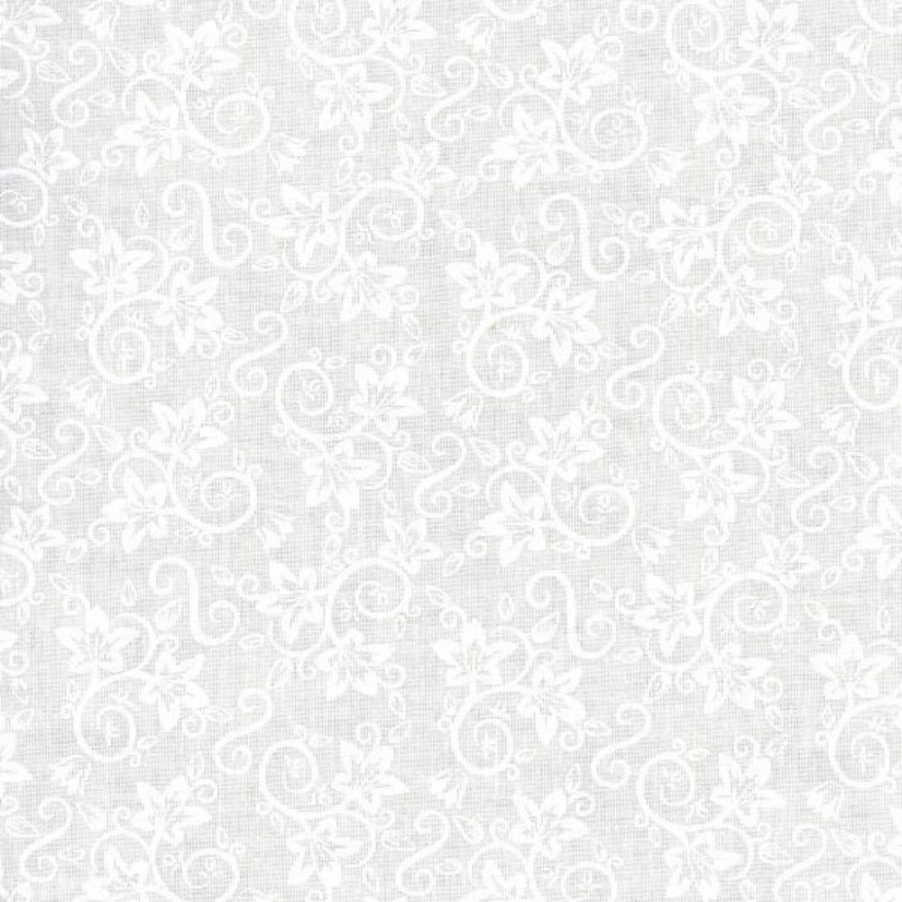 4 YD White on White Tone on Tone 100% Cotton Fabric Quilting Sewing Baby Blooms